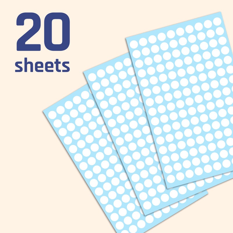 TownStix 3000 Pack, 0.375" Round Colored Dot Stickers Circle Labels - White - Image 3